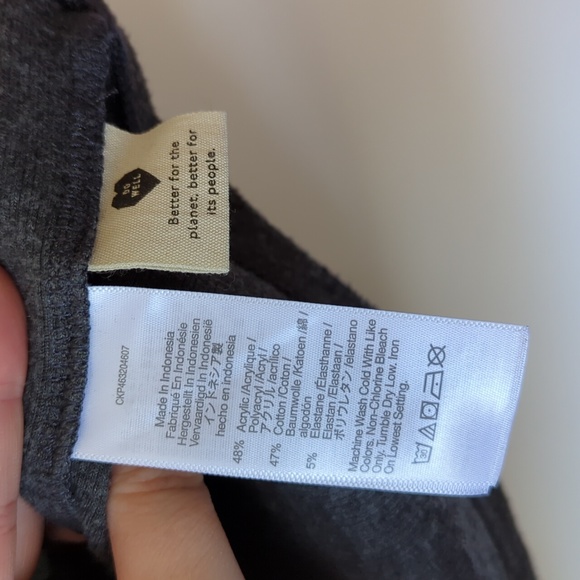 Madewell Brushed Rib Square-Neck Cami Top Gray - Size XL - Picture 8 of 10